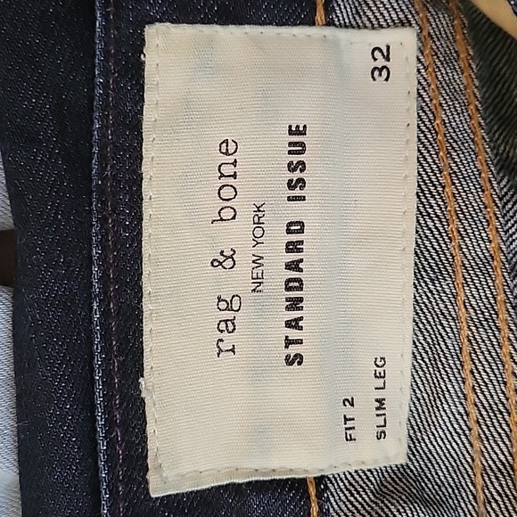 rag&bone Standard Issue Slim Leg 2  Size 32 inseam 31" button fly - Picture 5 of 7